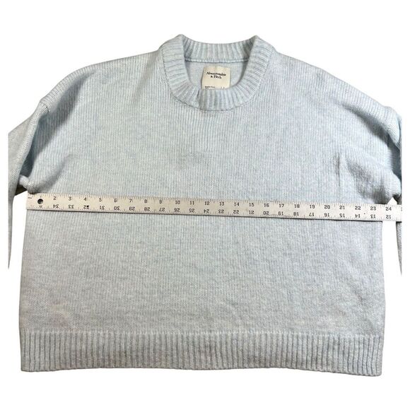 Abercrombie & Fitch Light Blue Tight Knit Pullover Sweater Oversized Size Large - Picture 5 of 6